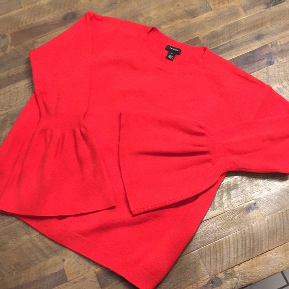Halogen Sweaters - Halogen tomato red sweater with flutter sleeves